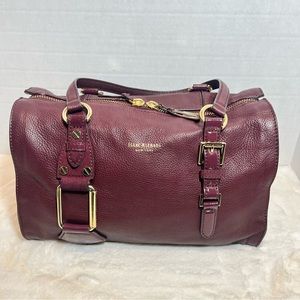 Isaac Mizrahi Women’s Soft Pebble Maroon Leather Handbag / Satchel